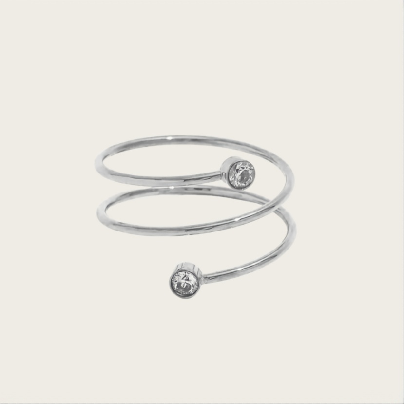 Carnival Stainless Steel Twisted Band Ring with Sparkling Artificial Stone
